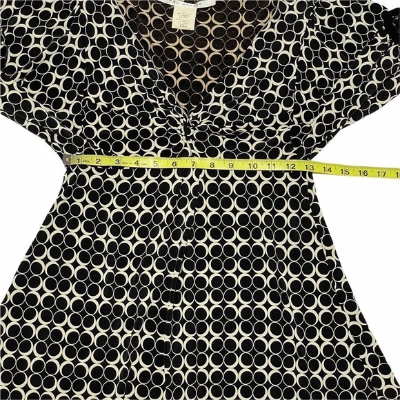 MAX Studio Black Geometric 3/4 Sleeve Blouse - Picture 7 of 10